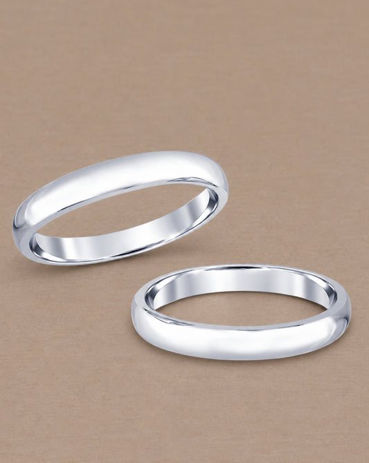 Round Gloss classic women's wedding band in White Gold by Sphere Diamond Bangkok Thailand