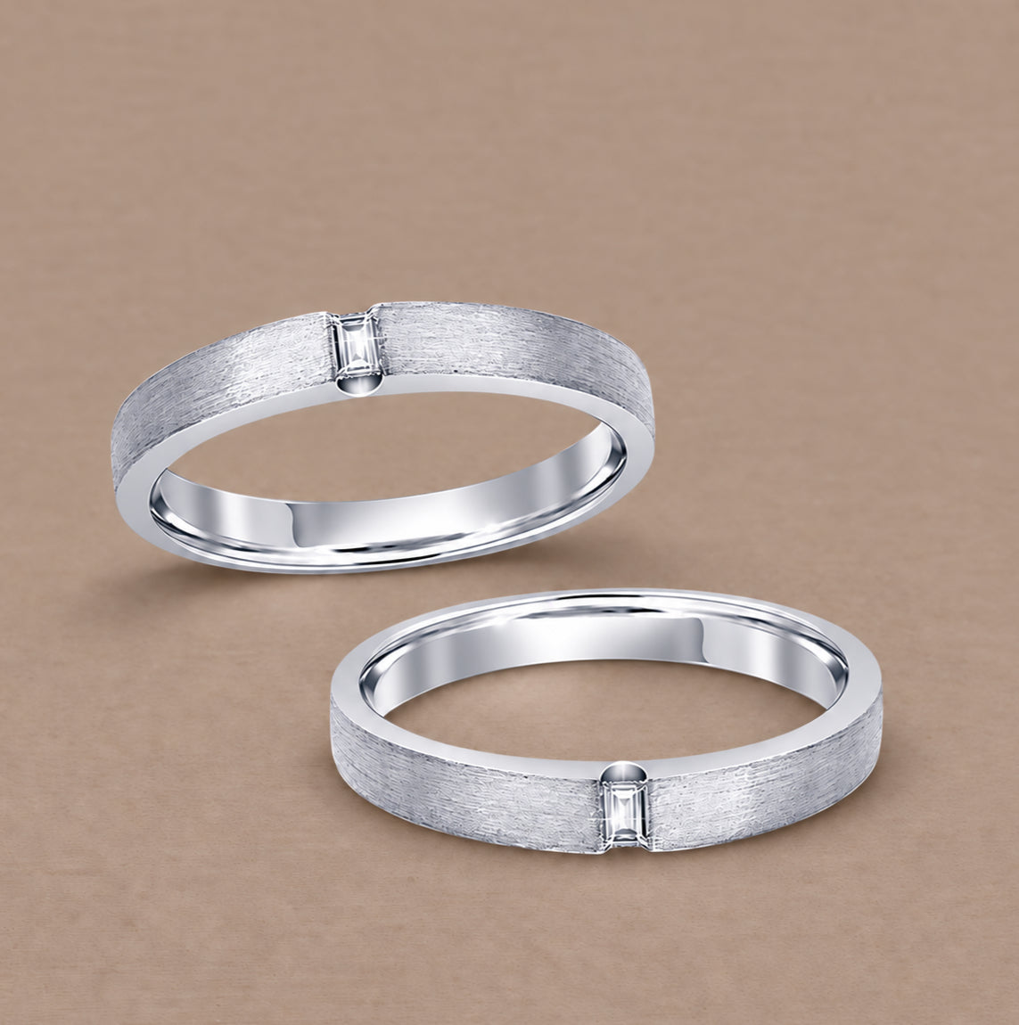 flat matte wedding ring 
