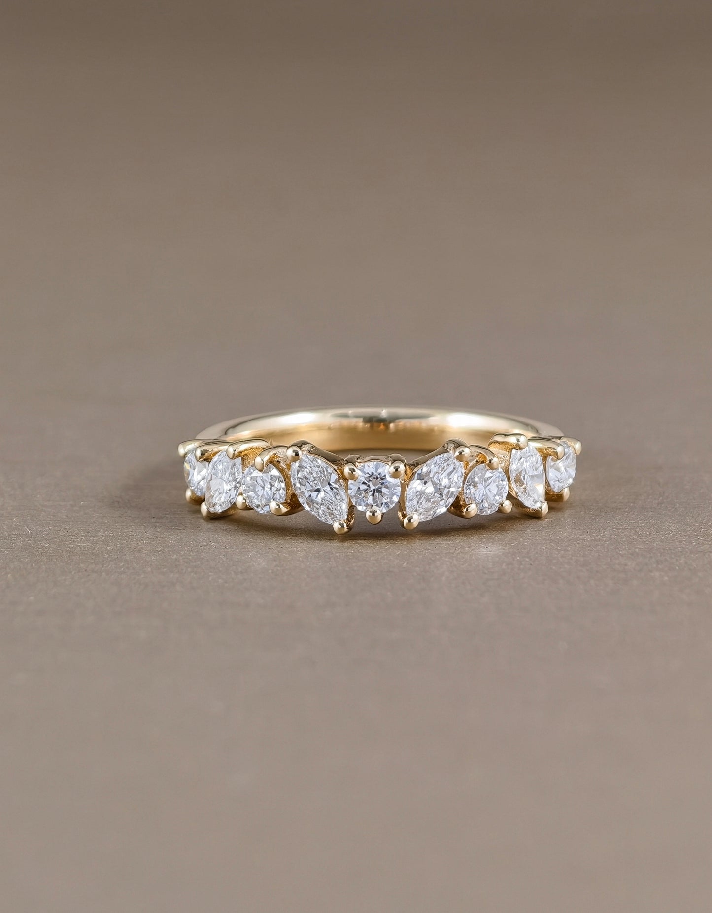 Mixed Fancy Cut Diamond Half Eternity Ring