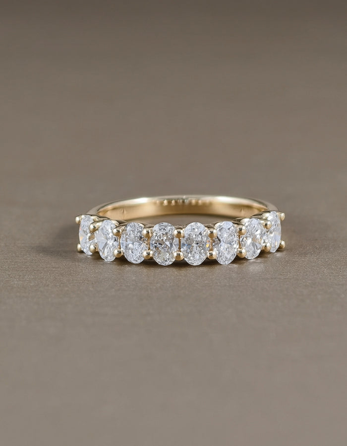 Oval Half Eternity Shared Prong Lab Grown Diamond Ring | IGI Certified