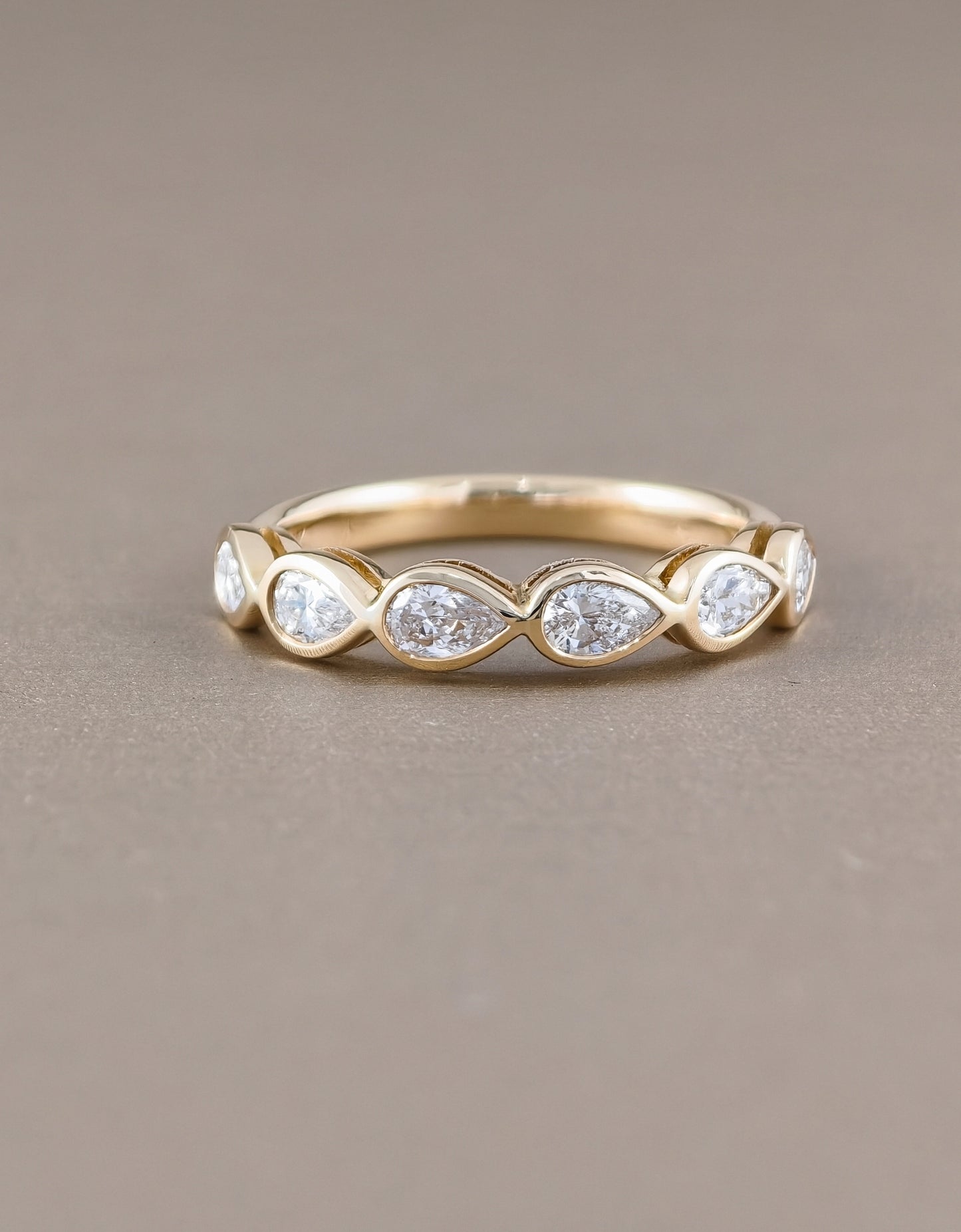 Eternity Pear Lab Grown Diamond Bezel Wedding Ring | IGI Certified