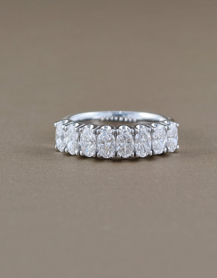 Oval Cut Diamond Half Eternity Ring