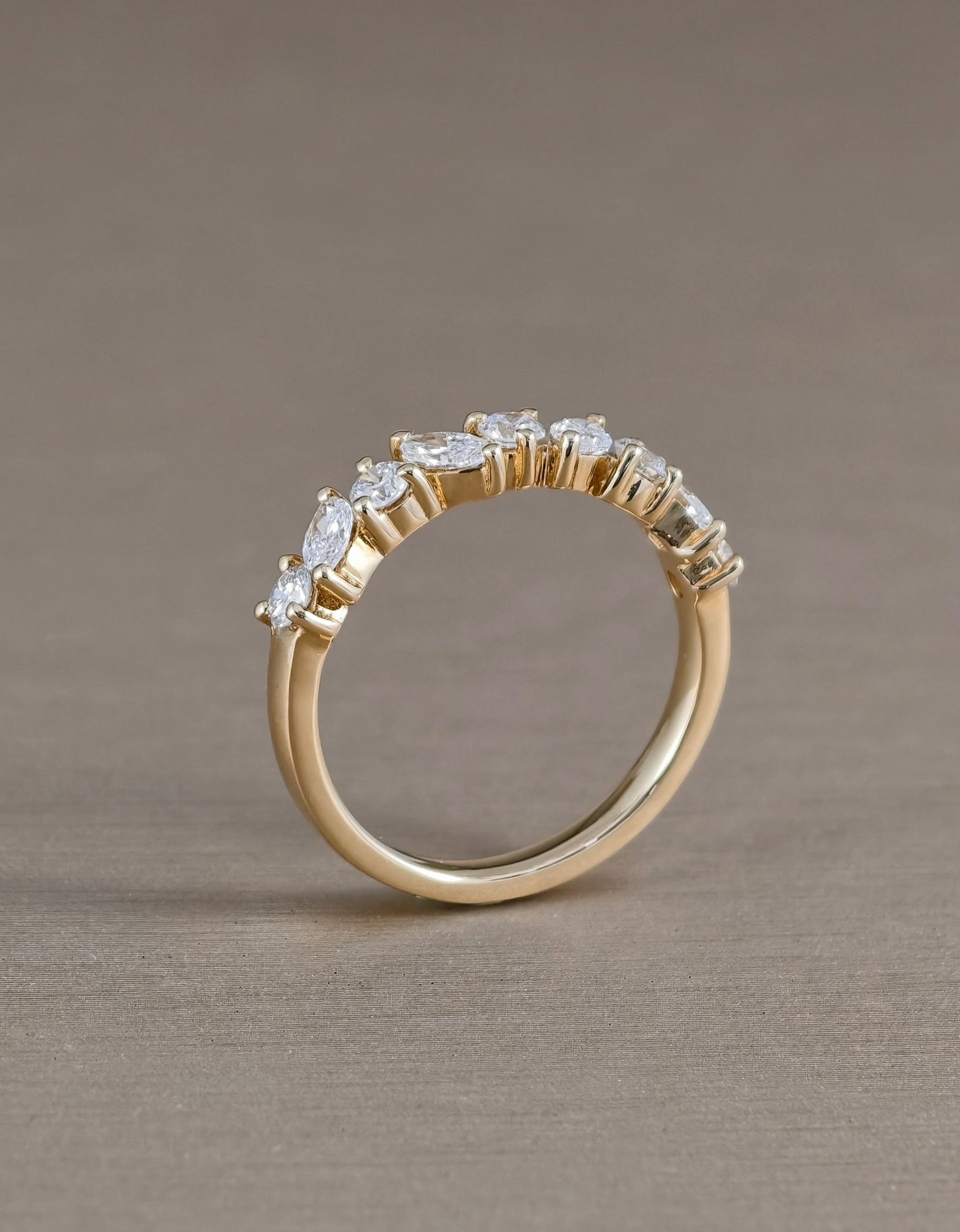 Mixed Fancy Cut Diamond Half Eternity Ring