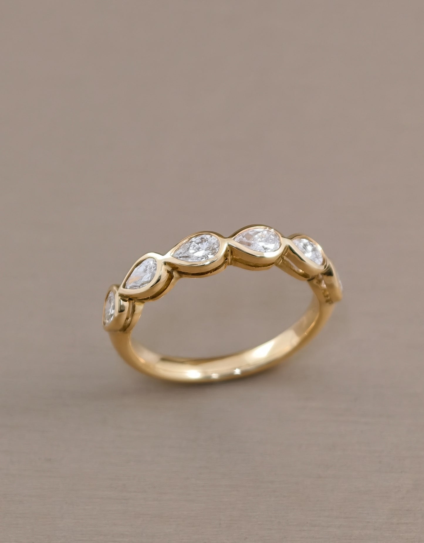 Eternity Pear Lab Grown Diamond Bezel Wedding Ring | IGI Certified