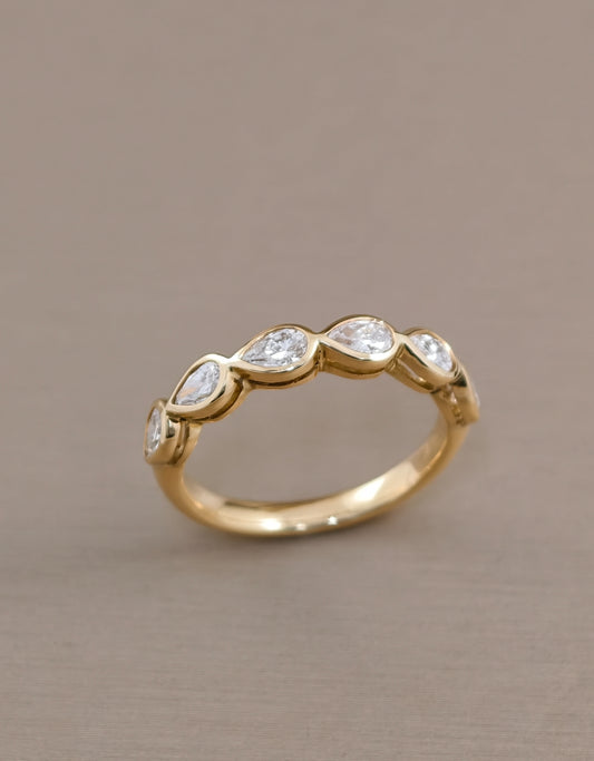 Eternity Pear Lab Grown Diamond Bezel Wedding Ring | IGI Certified