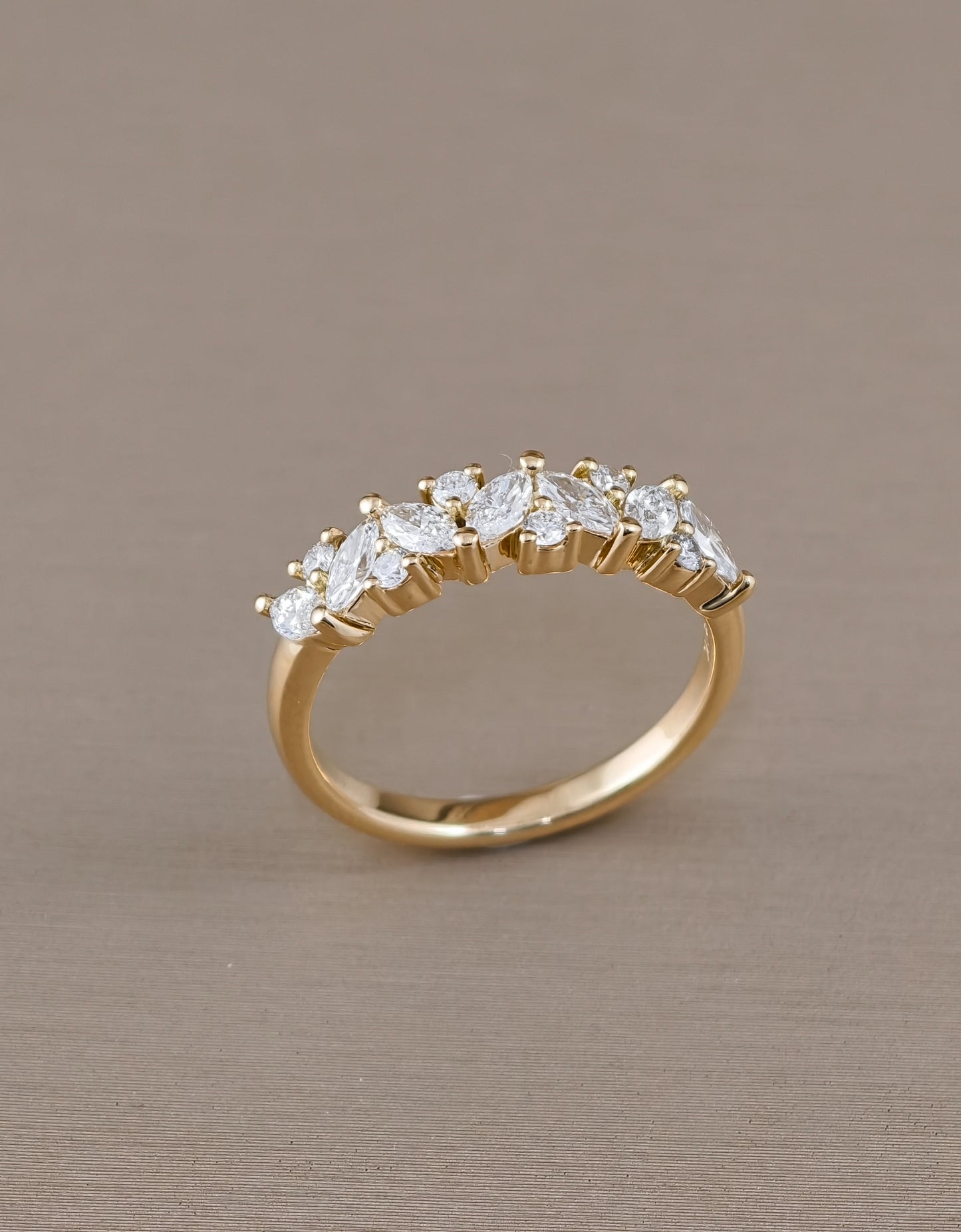 Mixed Fancy Cut Diamond Half Eternity Ring